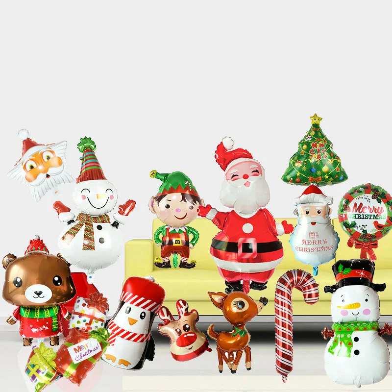 1 шт., Рождественский шар с фольгой, милый воздушный шар Санта-Клауса, снеговик, для рождественской вечеринки, Детские воздушные шары, украшения, 8