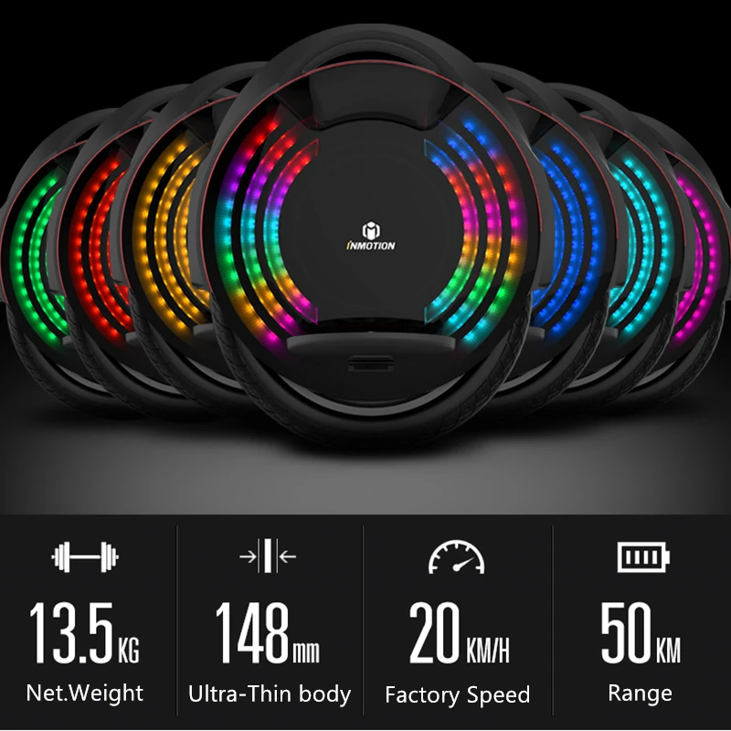 Оригинальный Одноколесный самобалансирующийся скутер INMOTION V8 с декоративными
