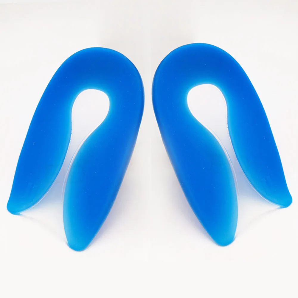 Силиконовый гелевый для ног боль u-образная Подошвенная фасциит пятки протектор пятки Подушка колодки обуви вставки стелька для мужчин и женщин