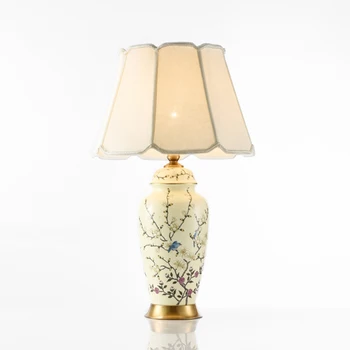 

Chinese Art Ceramic LED Table Lamp Art Indoor Deco Table Light Lighting Bedside Bedroom Living Room Hotel Villa Desk Lamp Luster
