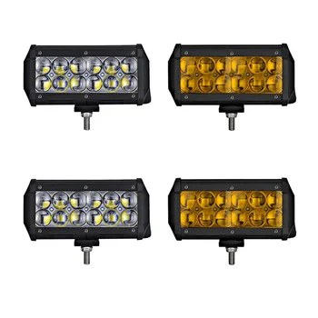 

6500K 36w 12 Lamp Car Led Work Light Bar Driving Lamp 4D Convex Lens Double Row Strip Offroad Vehicle Lamp Maintenance Spotlight