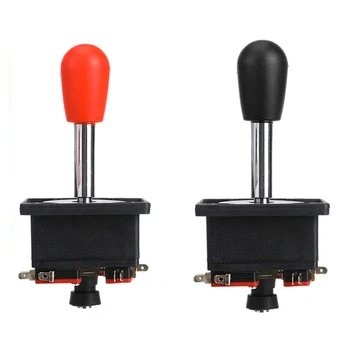 

2PCS Red+Black Arcade Joystick 8 Way DIY Game Joystick Red Black Ball Fighting Stick Replacement Parts For Game Arcade Accessory