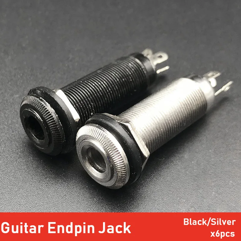 6pcs Electric Guitar Pickup Endpin Jack 1/4" 6.35mm Plug Sockets Input