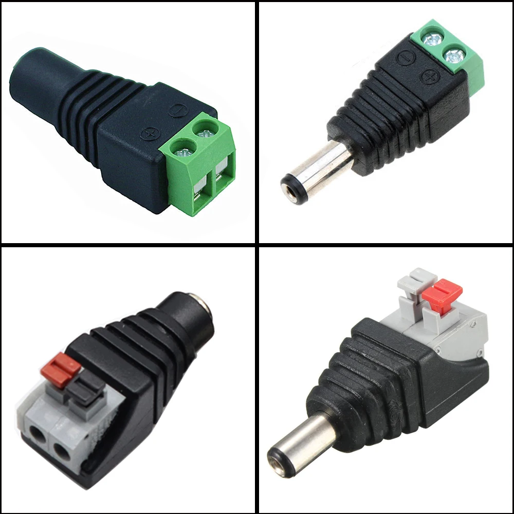 

Free shipping 5/50/100pcs DC Male or Female connector for LED Strip tape Free Welding LED Strip Adapter Connector