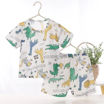 

2020 New Summer Sets Breathable Short Sleeve Suits 2pcs Lovely Cartoon t shirt+Shorts Baby Set Cotton Infant Boys Girls Outfit