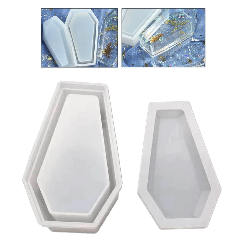 

Resin Crystal Epoxy Mold Coffin Trinket Box Silicone Mould Container Making Tool