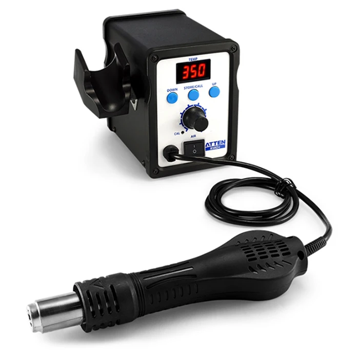Black ATTEN AT858D+ 500 градусов паяльная станция с горячим воздухом Thermoregul светодиодный тепловой пистолет фен для BGA IC инструмент для демонтажа - Цвет: Black