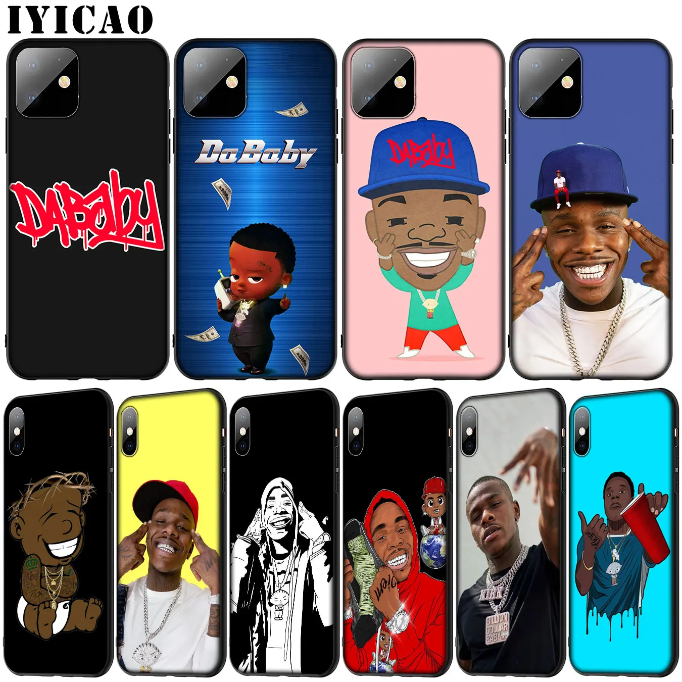 Rapper DaBaby Soft Silicone Cover Case for iPhone 11 Pro XR X XS Max 6 6S 7 8 Plus 5 5S SE Black Phone |