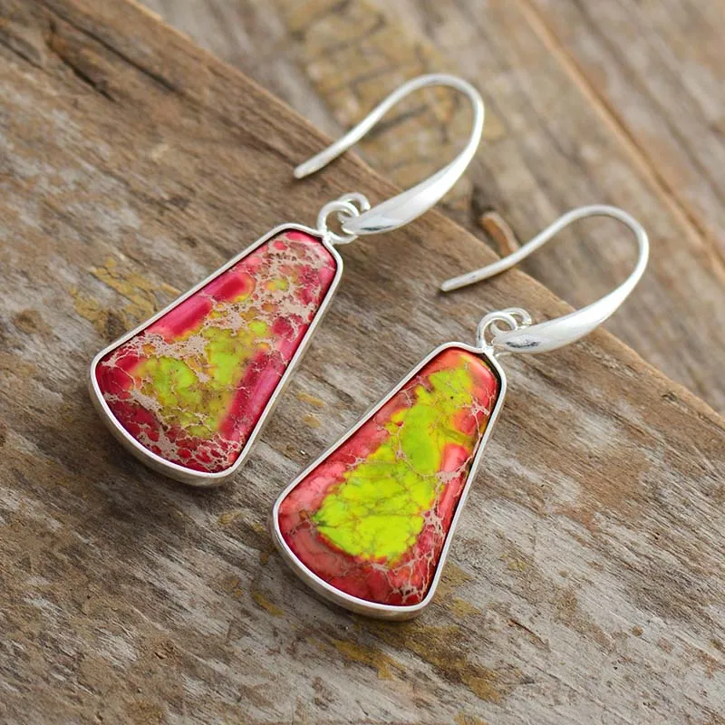 Outstanding Drop Earrings for Women Geometric Jaspers Bold Fashion Lady Dangle Earring Handmade Art Deco Jewelry - Image 6