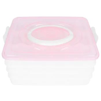 

Refrigerator Fresh-keeping Plastic Storage Case Four Layers Portable Dumpling Box Container Holder Organizer (Pink)