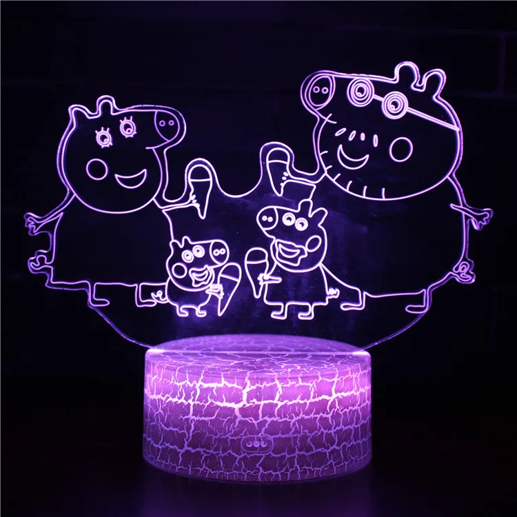 Ночники светодиодные новинка 3D лампа милая игрушка подарок 7 цветов абстрактная
