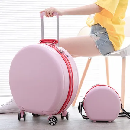 Set Round Suitcase And Shoulder Bag