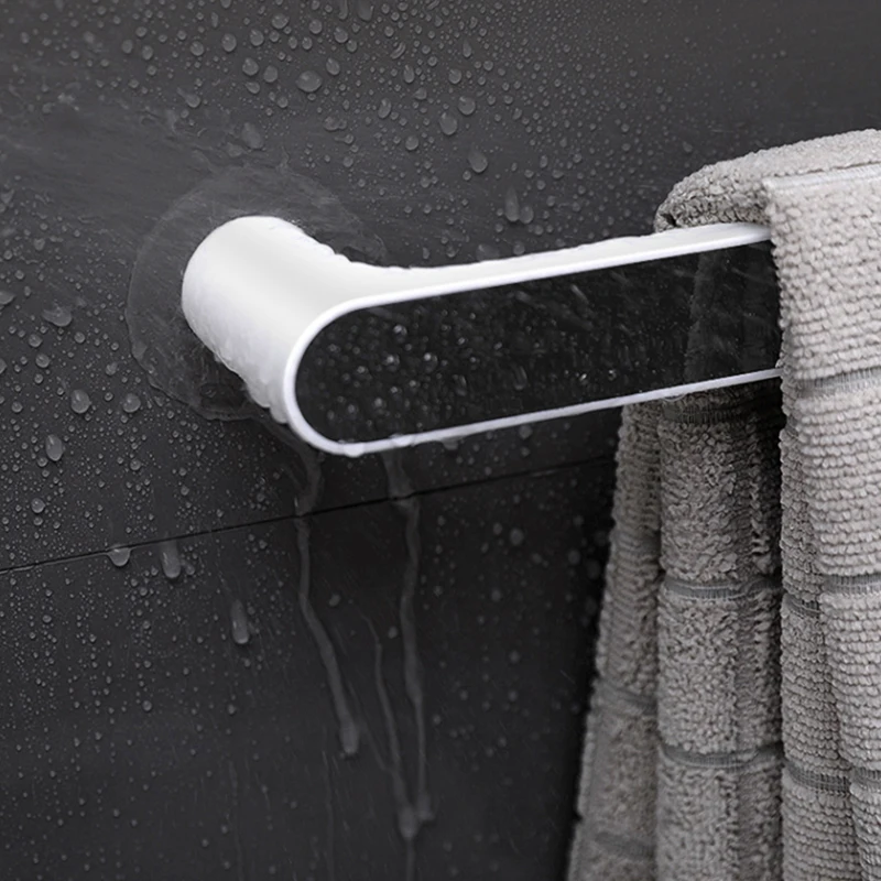 Towel Holder Rack Wall Mounted Cabinet Storage Hanger Door Organizer Hook Accessories Paper Self Adhesive Bathroom Organizer