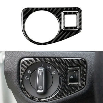 

Auto Headlight Switch Trim Interior Carbon Fiber Black Cover Trim For Golf 7 MK7 2013-2017 Accessories Car Stickers
