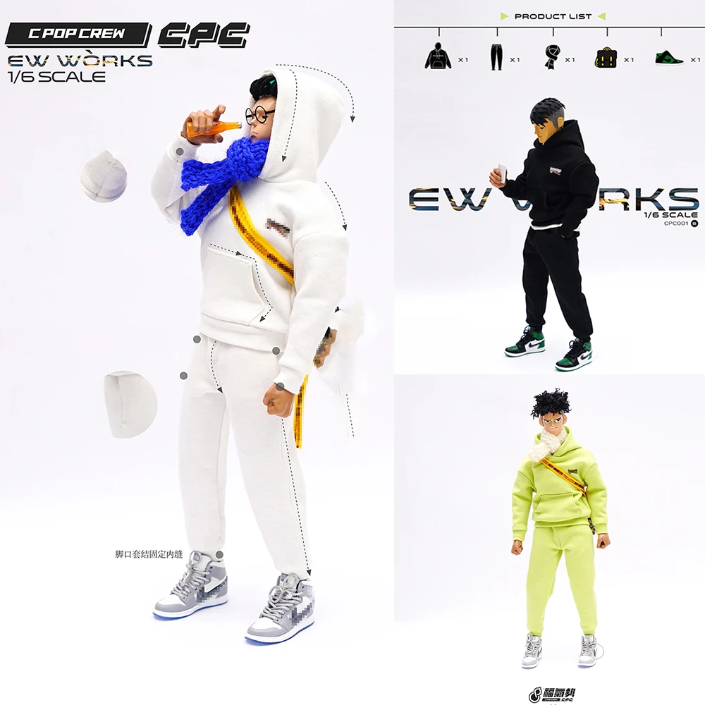 

New Sales 1/6 Scale Fashion Sports Suit CPC001 with Three Colors Clothing Accessories Fit 12"TH Action Figure Toys