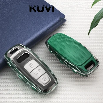 

Tpu Carbon Grain style Key Case Cover for Audi A6L A7 A8 Q8 E-tron C8 D5 2018 2019 2020 Remote Key FOB Shell Bag Protection