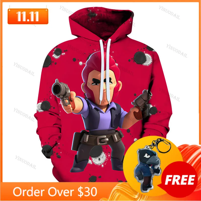 Colt Shooting Game 3d Sweatshirt Browlerss Boys Girls Tops Hoodies Teen Clothes Shark Star Children's Wear Kids Hoodie | Мать и