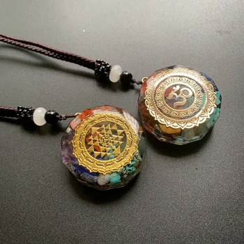 

Handmade Metatron's Cube Merkaba 7 Chakras Crystals Stones Orgone Pendant Generator Energy Accumulator Pendant Necklace
