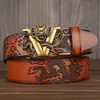 Nouveau mâle chine Dragon ceinture peau de vache en cuir véritable ceinture pour hommes sculpture Dragon modèle automatique boucle ceinture sangle pour jean ► Photo 3/6