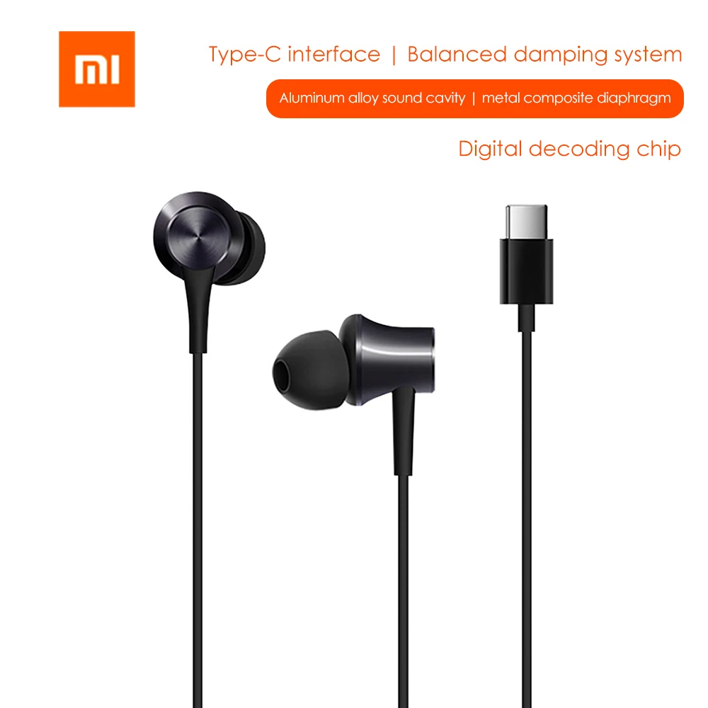 

Xiaomi Type-C Wired earphone Piston Earphone with mic HSEJ04WM Stereo Sports Headset Earplugs Line Control Gaming earphones