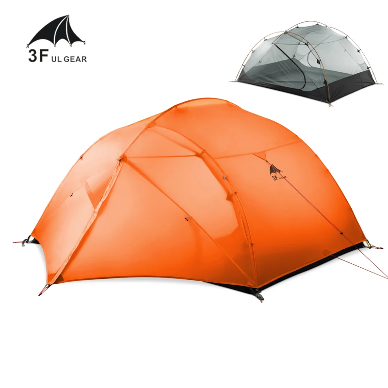3F UL GEAR 3 personas tienda impermeable 5000mm al aire libre gran espacio ultraligero 15D de silicona 3-4 temporada de la tienda de Camping libre Mat