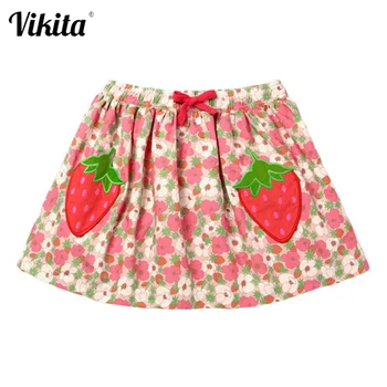 

VIKITA Girls Summer Skirts Kids Casual Skirt for Girl Children Floral Strawberry Print Skirt Baby Girl Toddler Cotton Skirts