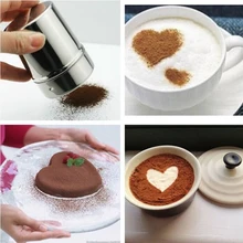 Stainless Steel Chocolate Shaker Cocoa Flour Icing Sugar Powder Coffee Sifter Lid Shaker Cooking Tools Coffee Accessories