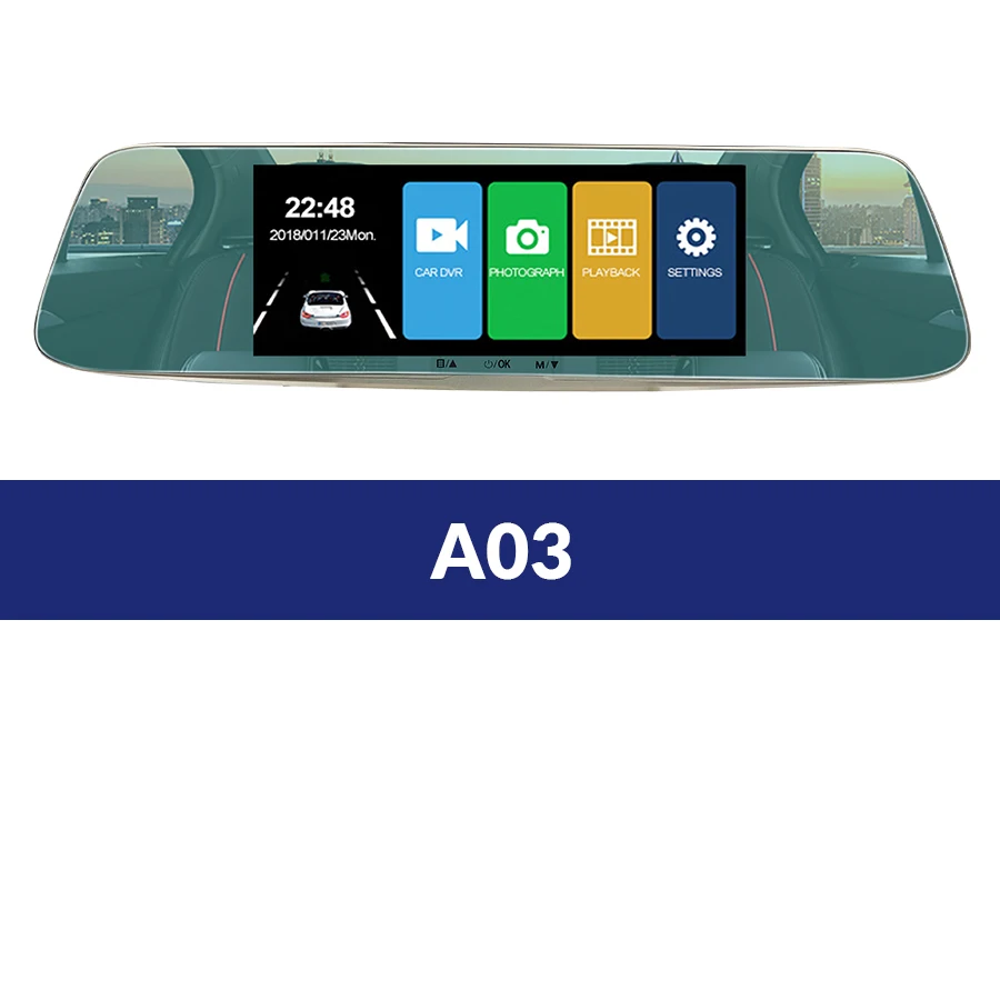 E-ACE, Автомобильный видеорегистратор, Зеркало 1080P FHD, зеркало заднего вида, двойной объектив, видеорегистратор с камерой заднего вида, ночное видение, видео регистратор - Название цвета: A03