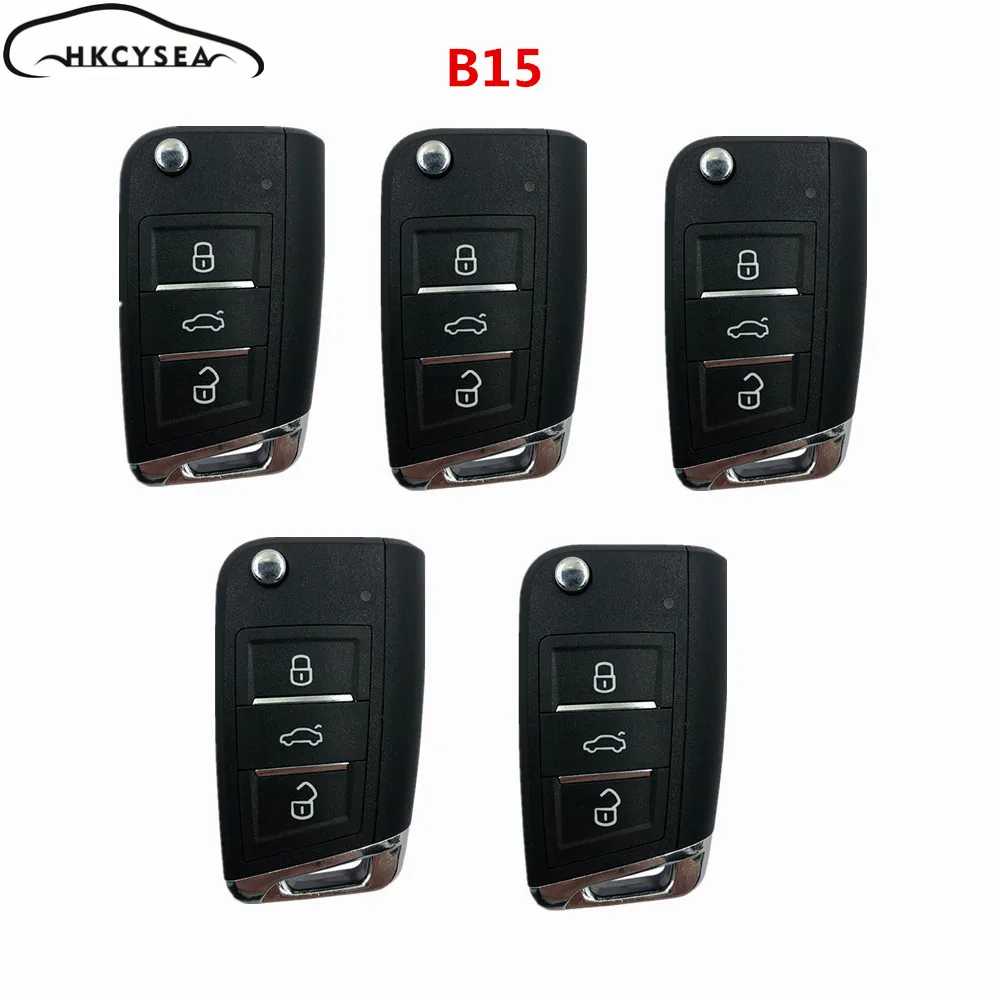 HKCYSEA, 5 шт./лот, универсальный KEYDIY, серия B, 3 кнопки, пульт дистанционного управления, MQB стиль, для VW B15, для KD900, KD-X2, программист