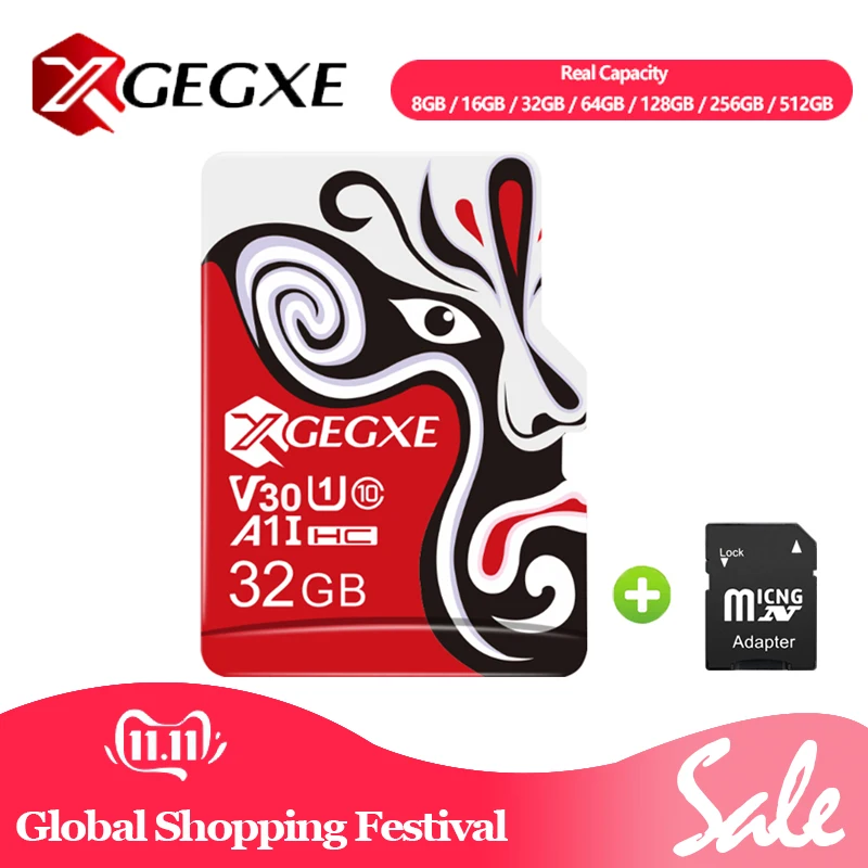 XGEGXE карта памяти 8 ГБ 16 32 64 128 256 512 Micro SD C10 TF флеш-накопитель для смартфона |