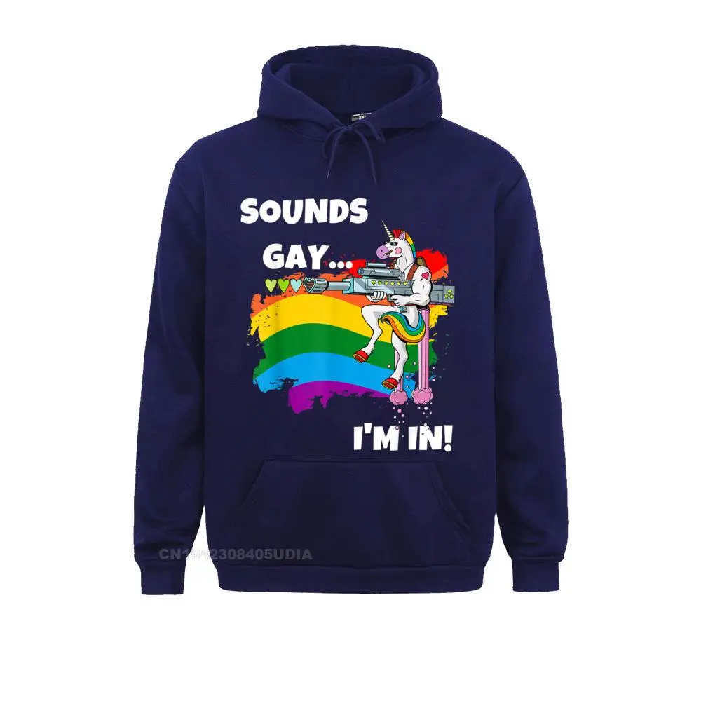 Casual Sounds Gay I'm In T-Shirt Funny Pride Unicorn Rainbow Shirt T-Shirt__B11303 Long Sleeve Mother Day Hoodies Retro  Sportswears Women Sweatshirts Sounds Gay I'm In T-Shirt Funny Pride Unicorn Rainbow Shirt T-Shirt__B11303navy