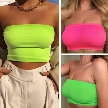

Summer Women Sexy Off Shoulder Tube Crop Tops Strapless Bra Tank Yoga Vests Female Sport Fitness Tanks