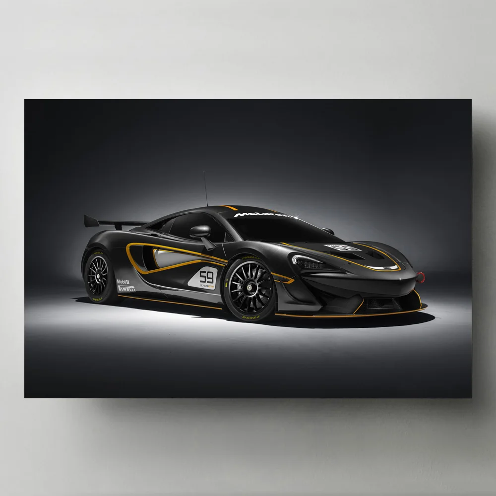 Плакаты с суперкарами Mclaren 570s GT4 настенные картины и принты для украшения
