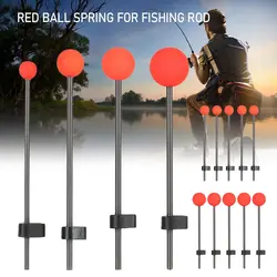 5Pcs 9cm 10cm 12cm 14cm Portable Winter Outdoor Fishing Red Ball Spring for Boat Sea Ice Fishing Rod Tools Tackle Accessories