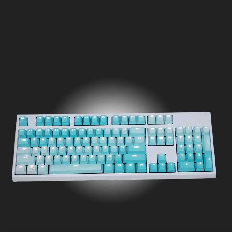 gradiente cores teclado mecânico keycaps pbt ergonômico chaves substituição resistente óleo tampões para presente menina