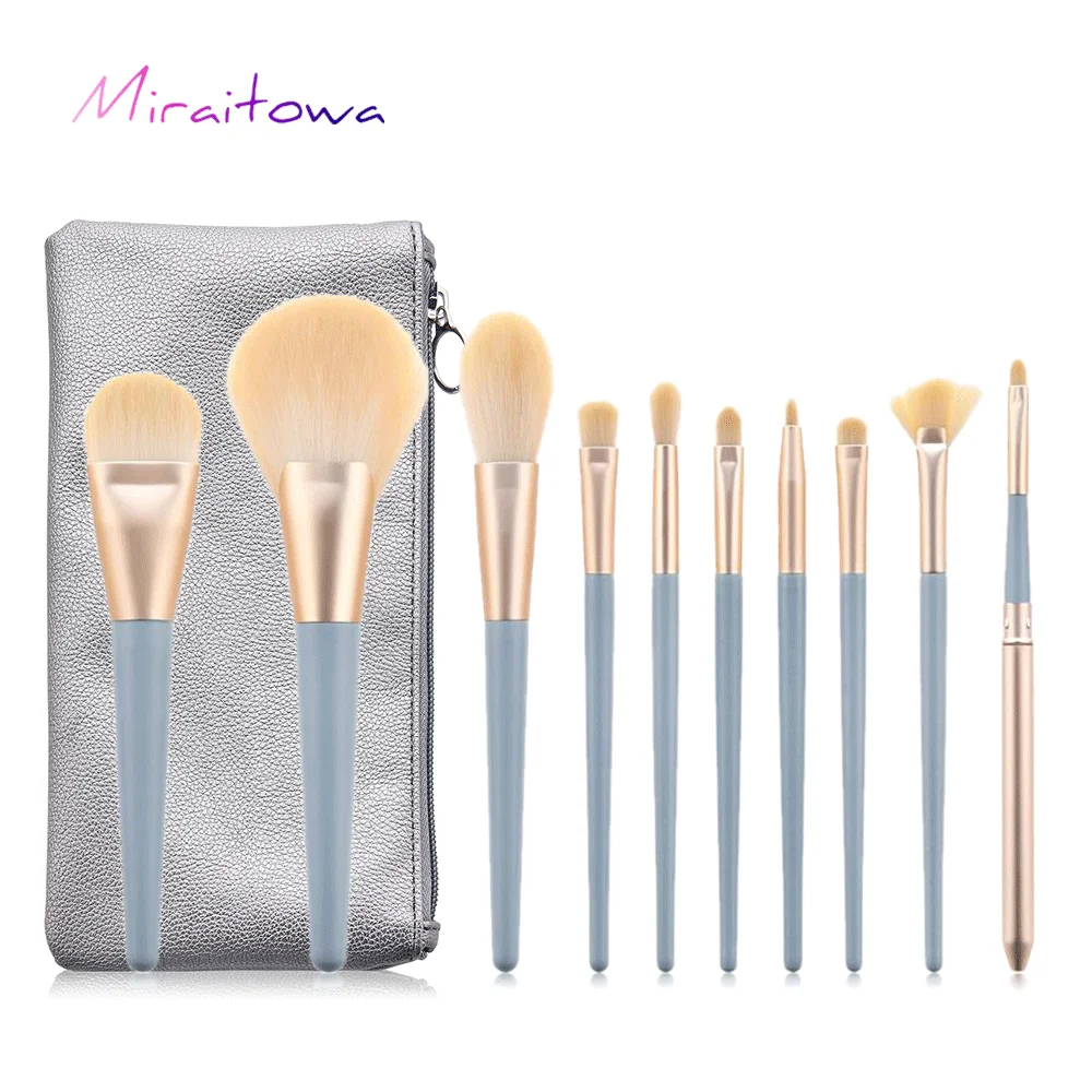 Clearance Offer of  Miraitowa 10pcs Makeup Brushes Set Foundation Blending Powder Eye Face Brush Makeup Tool Kit High Q