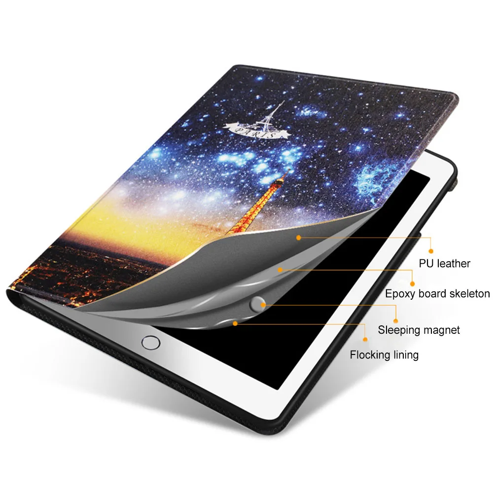 Чехол-книжка из искусственной кожи с принтом для ipad pro 11, чехол с функцией автоматического сна, умный чехол для ipad pro 11, чехол для планшета