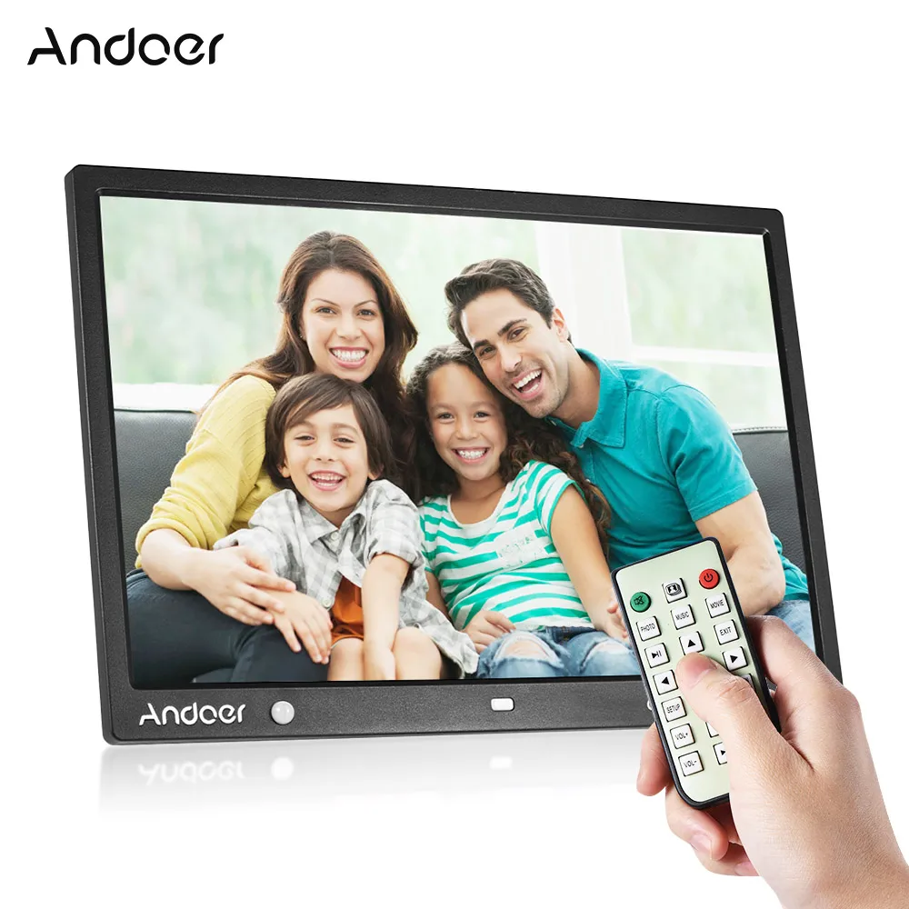 Цифровая фоторамка Andoer светодиодный экран 15 дюймов 1280*800 HD для музыки видео