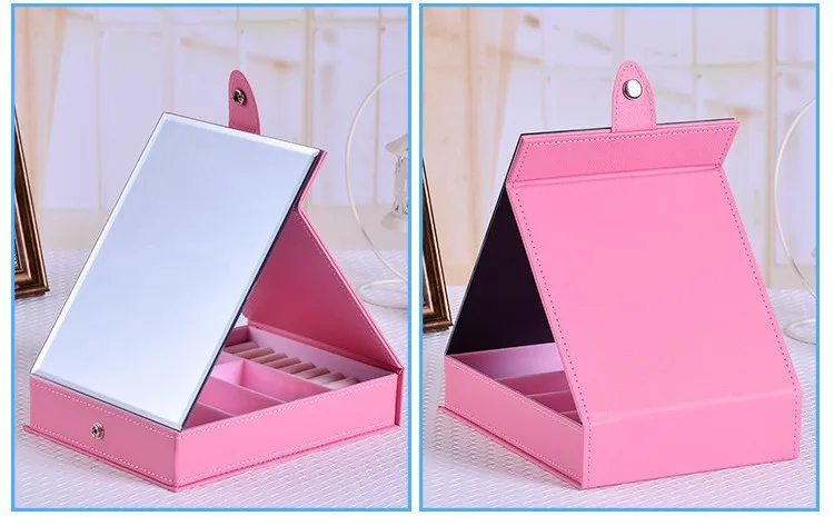 2в1 HD прямоугольное настольное зеркало для макияжа с ящиком для хранения, портативная коробка для хранения ювелирных изделий, косметическое зеркало, косметическое зеркало, косметический инструмент