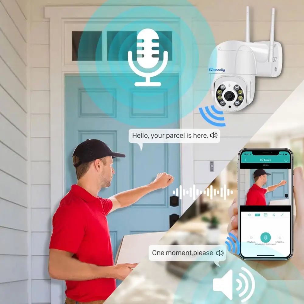 3MP 1080P PTZ Wifi IP Camera Outdoor Auto Tracking 4X Zoom AI Human Detect Wireless Speed Dome Camera H.265 CCTV Surveillance