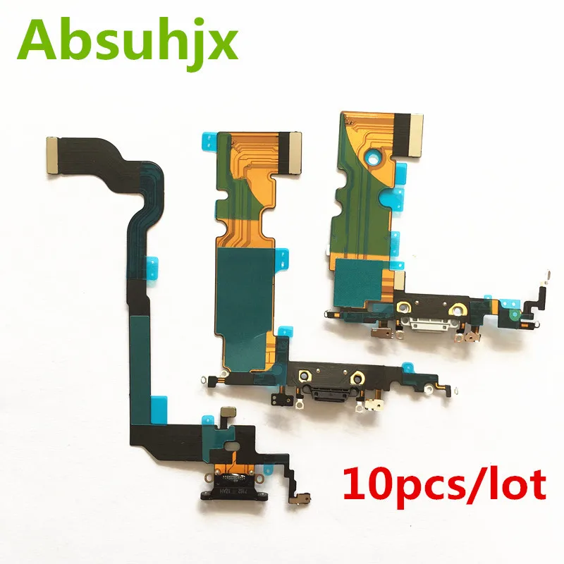 Absuhjx 10 шт. зарядный порт гибкий кабель для iphone 8 Plus 4 7 'Ǝ P X Зарядное устройство USB док станция кабель|Шлейфы