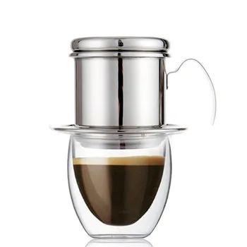 

ROKENE Coffee Filter Press, Stainless Steel Vietnamese Coffee Filter Set Best Coffee Dripper for Home/Kitchen/Office/Outdoor
