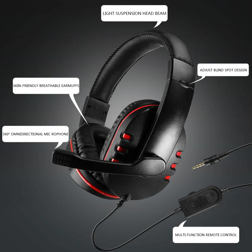 3.5mm Wired Headphones Gaming Headset 