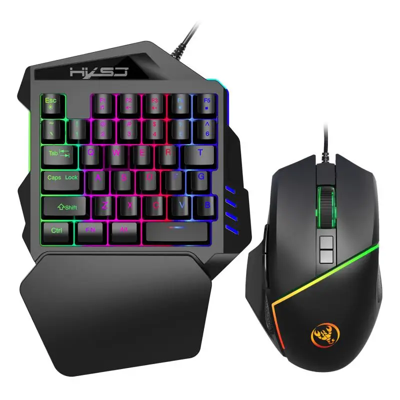 2 типа Механическая игровая клавиатура с одной рукой RGB подсветкой мини игровой