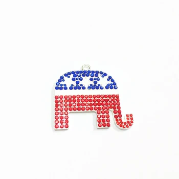 

Newest !! 40MM*32MM 10pcs/lot Elephant Rhinestone Pendants