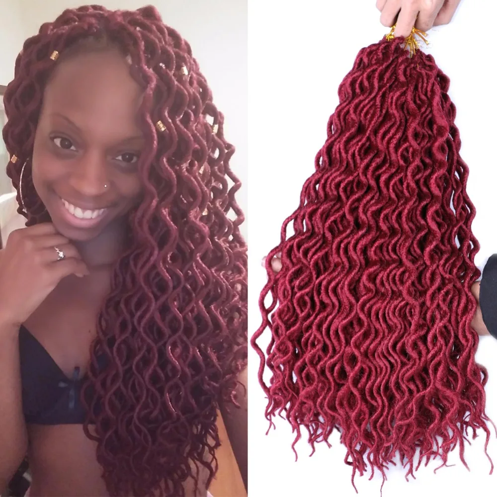 DAIRESS 1" глубокие кудрявые искусственные локоны в стиле Crochet косички вязанные волосы стиль дредлок наращивание крючком плетение волос богиня искусственный Locs