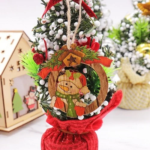 Рождественский Санта-Клаус, снеговик и эльки, деревянные украшения, подвески, елочные украшения, новогодние украшения для дома - Цвет: Snowman
