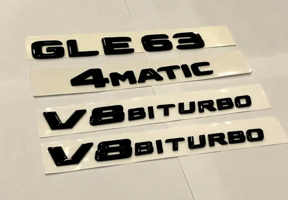 Черный глянец для GLE63 4matic V8 BITURBO Стикеры Наклейка эмблемы посылка для GLE63