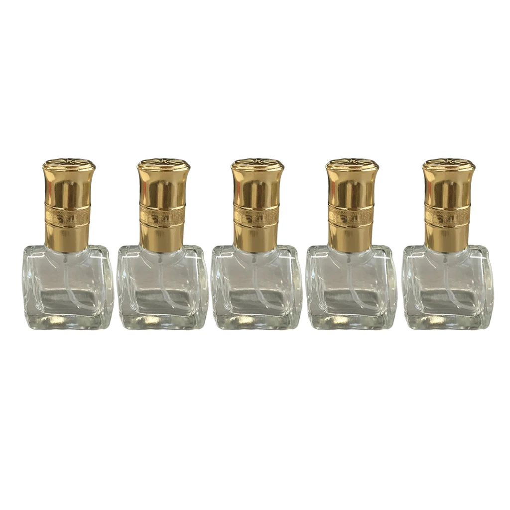 Gold Glass Perfume Spray Bottle Mini Portable Refillable Sprayer Atomizer Empty Pump Bottles 10ml 5Pcs/Set | Красота и здоровье