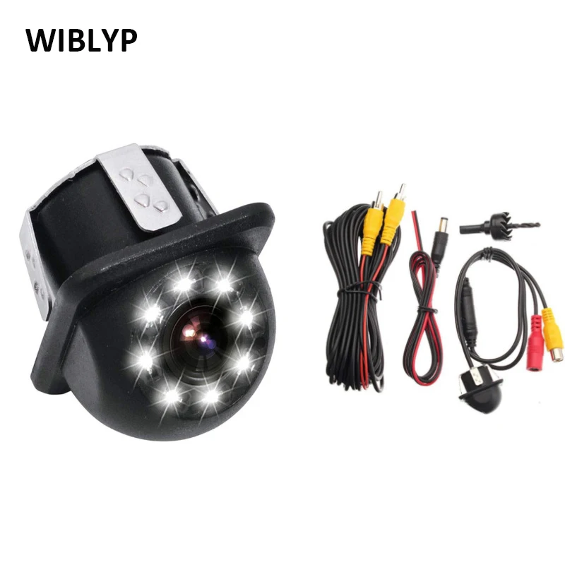 

Car Rear View Camera Universal 8 Light Night Vision 18.5mm Parking Reverse Camera HD with 6m Video Cable for Vehicle Monitor